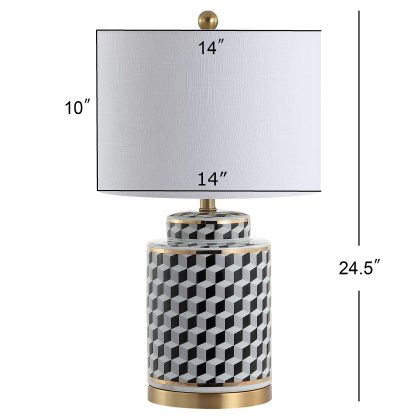 Tumble Block Ceramic Metal LED Table Lamp - Image 2