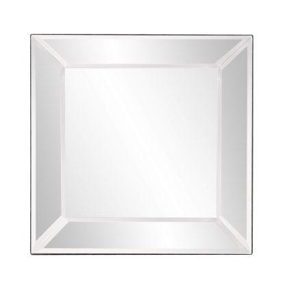Inward facing rectangular wall mirror