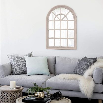 Window Glass Arch Wall Grid Mirror - Image 3