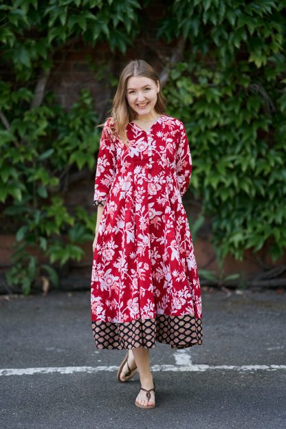 Red floral dress - Image 6