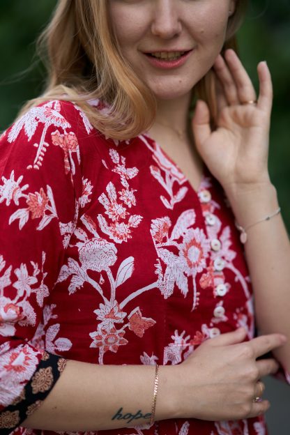 Red floral dress - Image 3