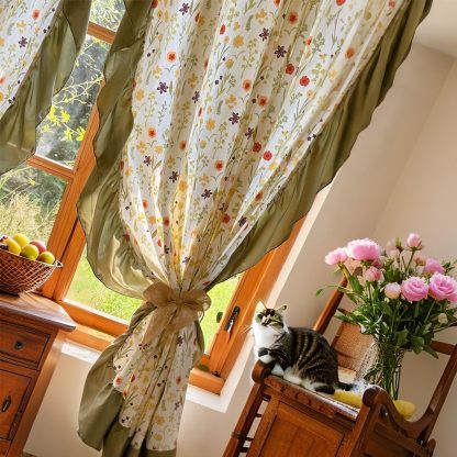 Retro pastoral style ruffle curtains - Image 4