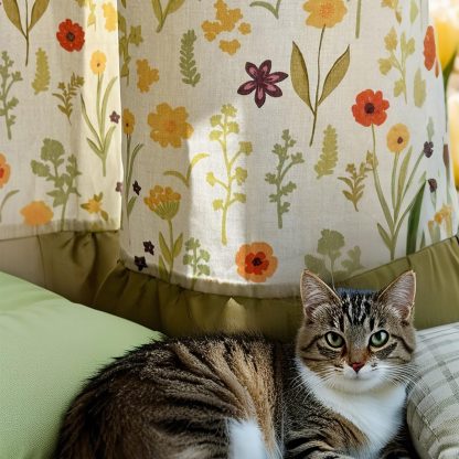 Retro pastoral style ruffle curtains - Image 3