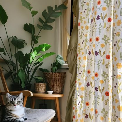 Retro pastoral style ruffle curtains - Image 2