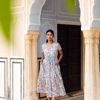 Printed waist dress