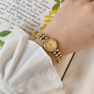 Gold Beaded Women's Watch