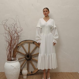 Tea-Length Bohemian Wedding Dress