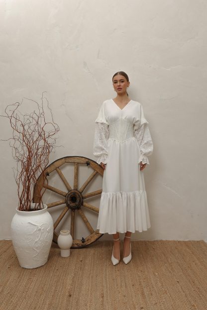 Tea-Length Bohemian Wedding Dress