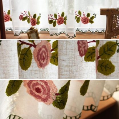 Rose embroidery curtains - Image 3