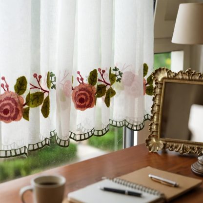 Rose embroidery curtains - Image 2