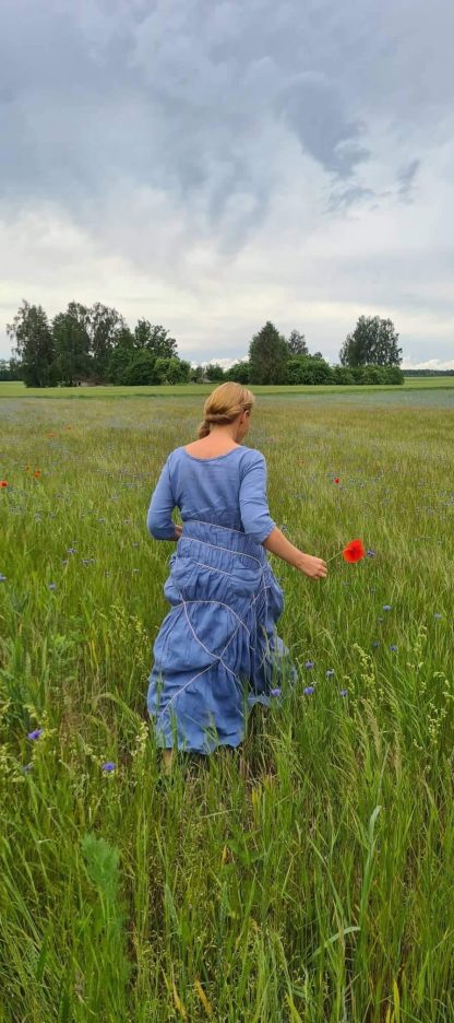 Forest style pure blue dress - Image 3