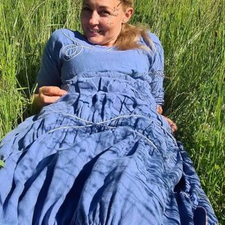 Forest style pure blue dress