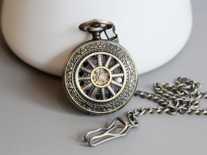 Antique Bronze Steampunk Skeleton Pocket Watch - Image 4