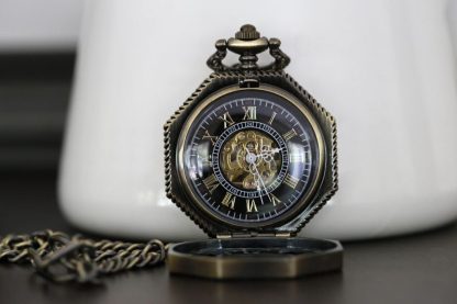 Antique Hexagonal Skeleton Pocket Watch