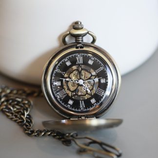 Antique Silver Skeleton Mechanical Pocket Watch