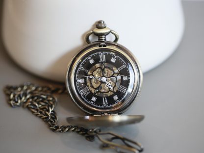 Antique Silver Skeleton Mechanical Pocket Watch