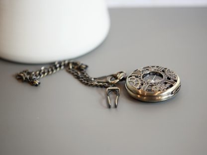 Antique Silver Skeleton Mechanical Pocket Watch - Image 4