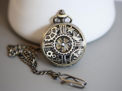 Antique Silver Skeleton Mechanical Pocket Watch - Image 3