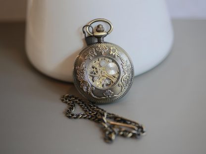 Antique Silver Skeleton Mechanical Pocket Watch - Image 2