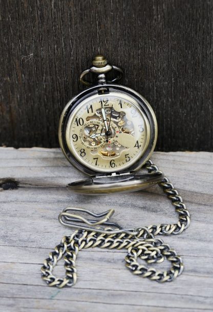 Antique Skeleton Mechanical Pocket Watch