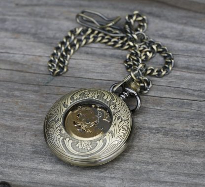 Antique Skeleton Mechanical Pocket Watch - Image 3