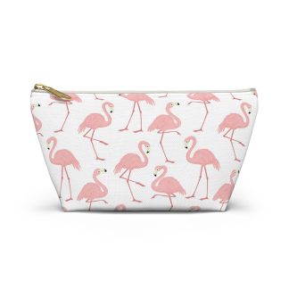 Pink flamingo pattern cosmetic bag
