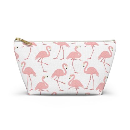 Pink flamingo pattern cosmetic bag