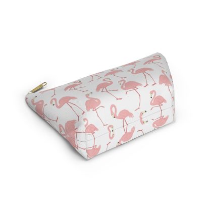 Pink flamingo pattern cosmetic bag - Image 3