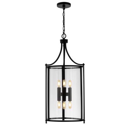 Industrial style glass wrought iron chandelier - Image 9