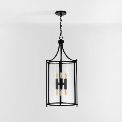 Industrial style glass wrought iron chandelier - Image 8