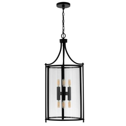 Industrial style glass wrought iron chandelier - Image 5