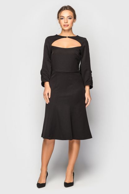 Black Elegant Sleeve Dress - Image 2