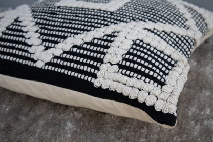 Black & White Geometric Tufted Cushion Cover - Image 4
