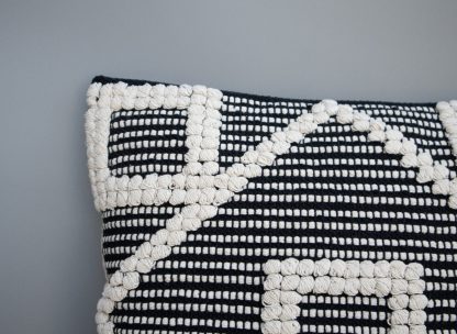 Black & White Geometric Tufted Cushion Cover - Image 2
