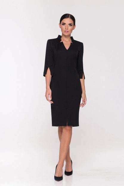 Black high collar pencil skirt - Image 4