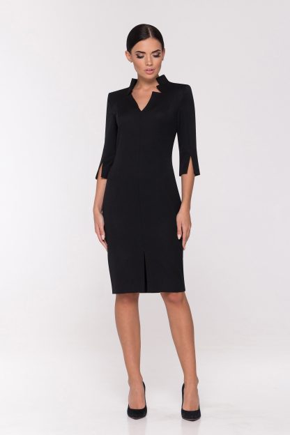 Black high collar pencil skirt - Image 2