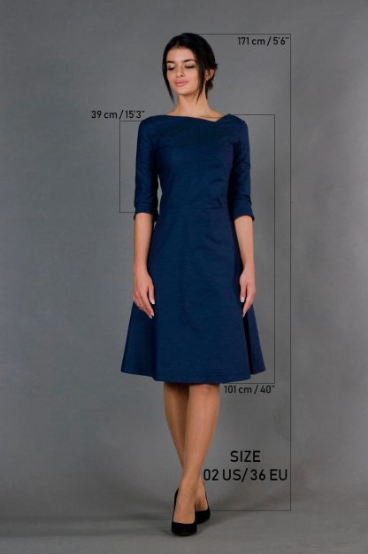 Blue Fit & Flare Skirt - Image 2