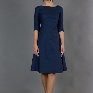 Blue Fit & Flare Skirt