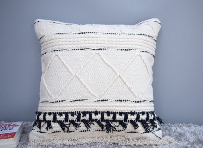 Boho Diamond Pattern Tassel Cushion Cover
