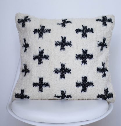 Boho Shaggy Cross Pattern Cushion Cover - Image 2