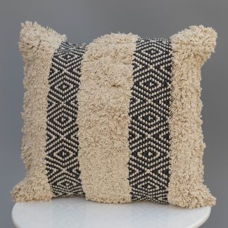 Boho Shaggy Stripe & Diamond Cushion Cover