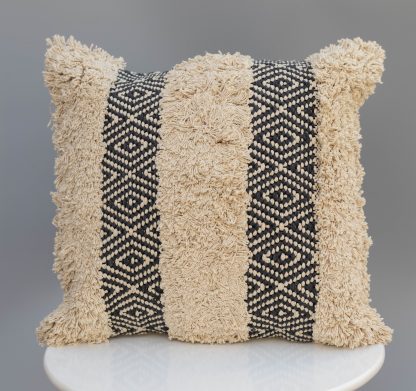 Boho Shaggy Stripe & Diamond Cushion Cover - Image 4