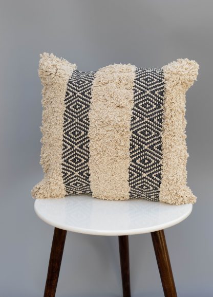 Boho Shaggy Stripe & Diamond Cushion Cover - Image 2