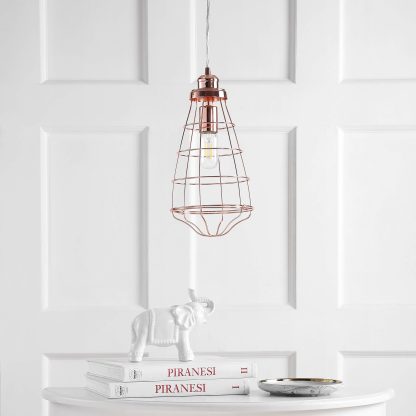 Industrial style metal bird cage chandelier