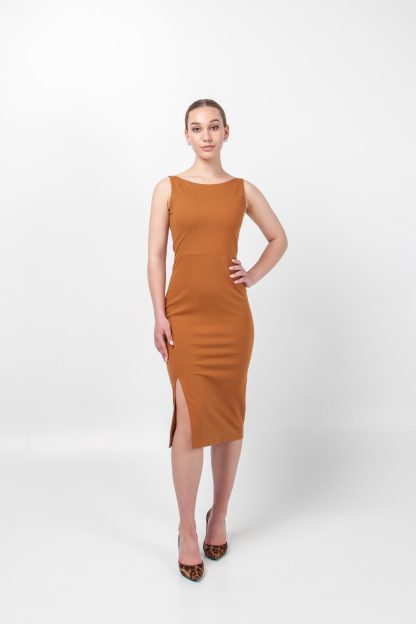 Burnt Orange Bodycon Dress - Image 4