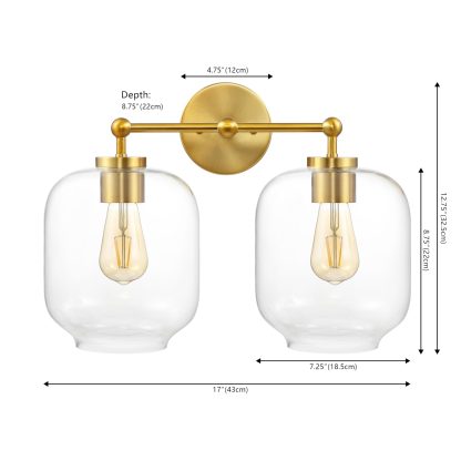 Retro industrial style double head wall lamp - Image 3
