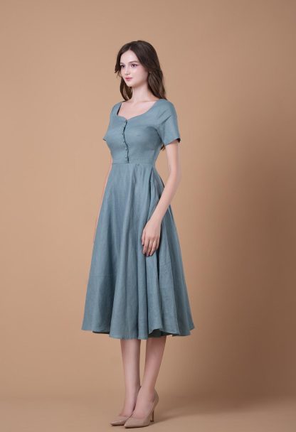 French Vintage Linen Dress - Image 6