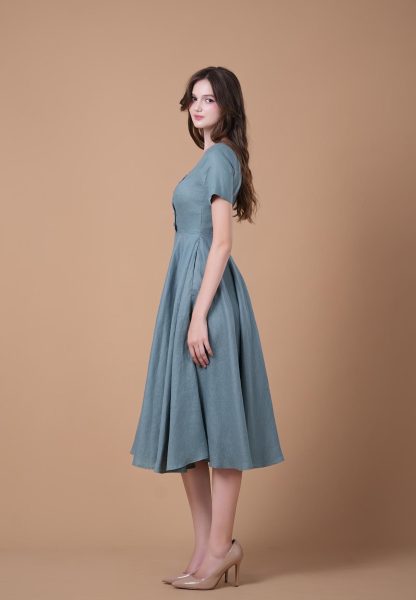 French Vintage Linen Dress - Image 4
