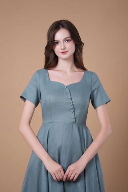 French Vintage Linen Dress - Image 3