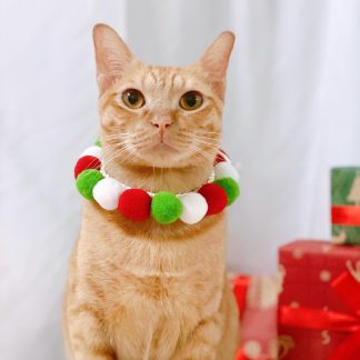 Christmas Pom Pom Adjustable Pet Collar